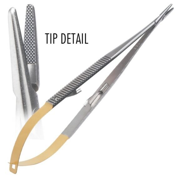 Micro-porte-aiguilles-Castroviejo-mors-droits-tungstene